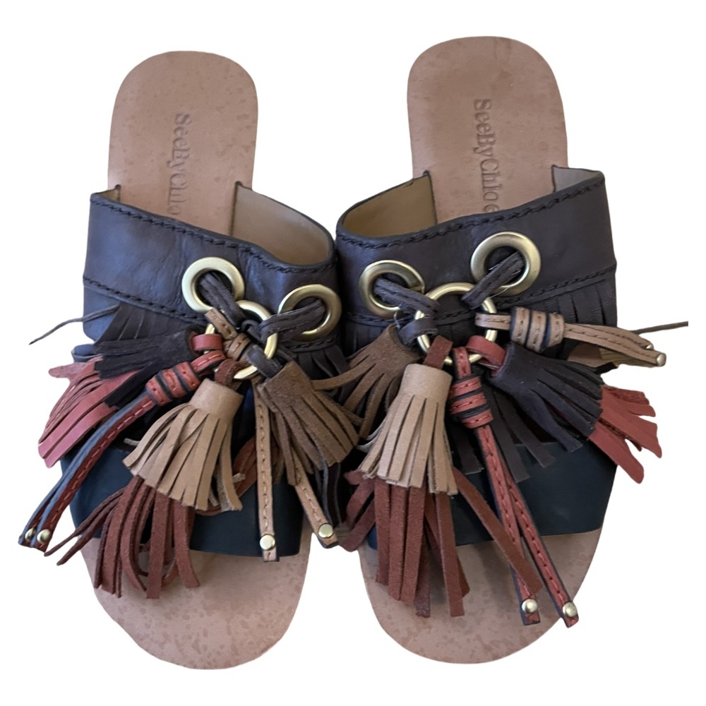 See By Chloe Leather Tassle Sandals View 2